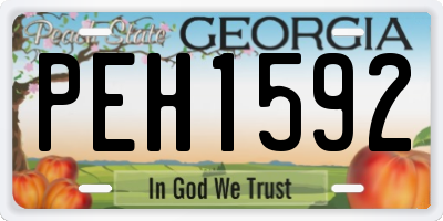 GA license plate PEH1592