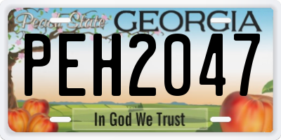 GA license plate PEH2047