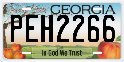 GA license plate PEH2266