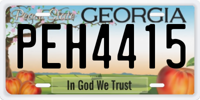 GA license plate PEH4415