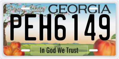 GA license plate PEH6149