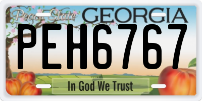 GA license plate PEH6767