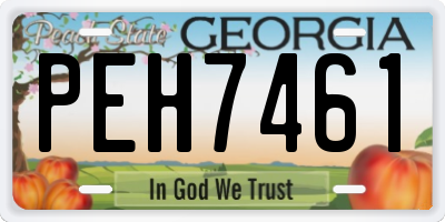 GA license plate PEH7461