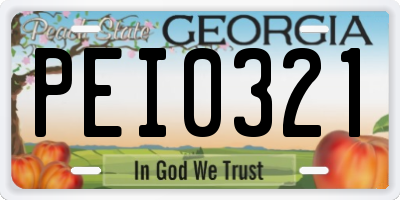 GA license plate PEI0321