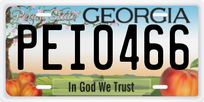 GA license plate PEI0466