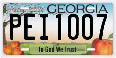 GA license plate PEI1007