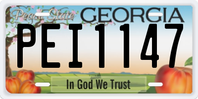 GA license plate PEI1147
