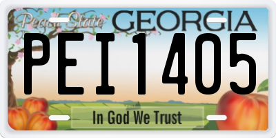 GA license plate PEI1405