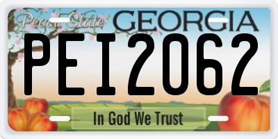GA license plate PEI2062