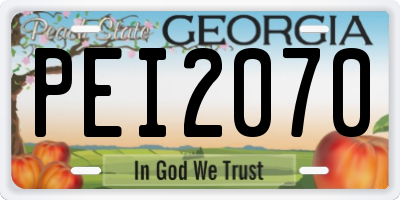 GA license plate PEI2070