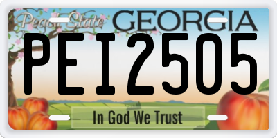 GA license plate PEI2505