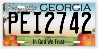 GA license plate PEI2742