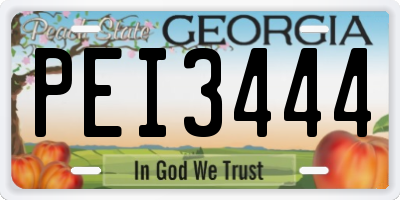 GA license plate PEI3444