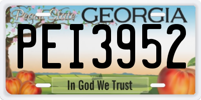 GA license plate PEI3952