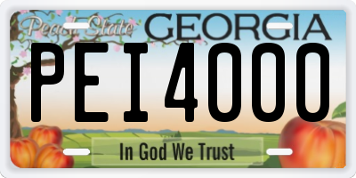 GA license plate PEI4000