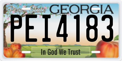 GA license plate PEI4183