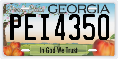 GA license plate PEI4350