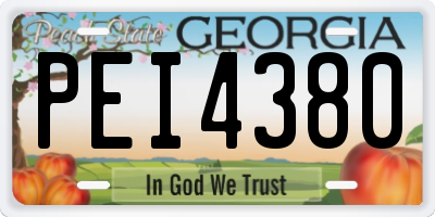 GA license plate PEI4380
