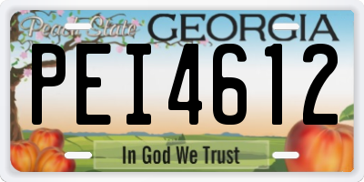 GA license plate PEI4612