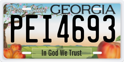 GA license plate PEI4693