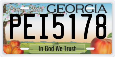 GA license plate PEI5178