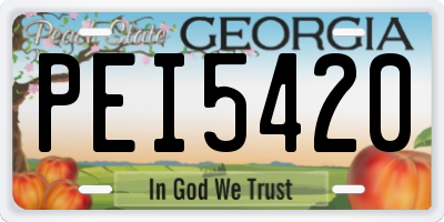 GA license plate PEI5420
