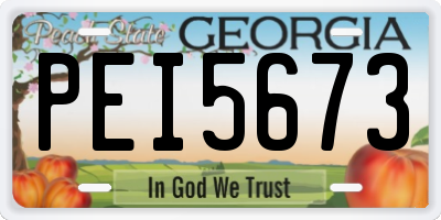 GA license plate PEI5673