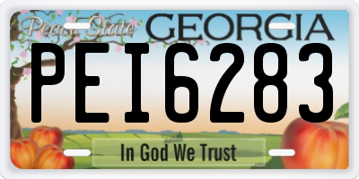 GA license plate PEI6283