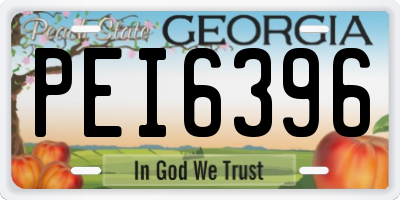 GA license plate PEI6396