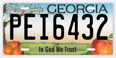 GA license plate PEI6432