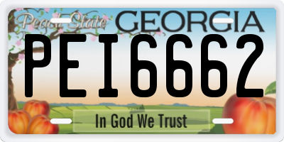 GA license plate PEI6662