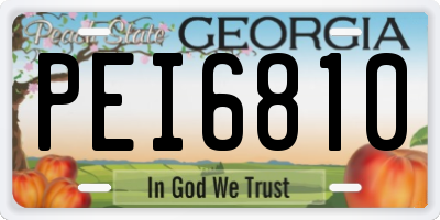GA license plate PEI6810
