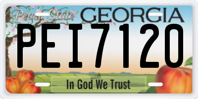GA license plate PEI7120