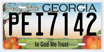 GA license plate PEI7142