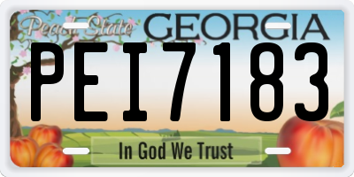 GA license plate PEI7183
