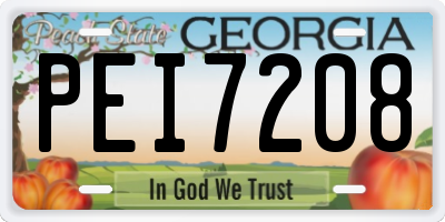 GA license plate PEI7208