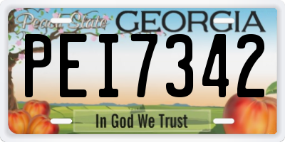 GA license plate PEI7342