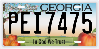 GA license plate PEI7475