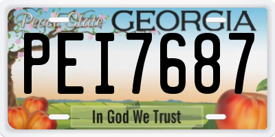 GA license plate PEI7687