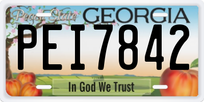 GA license plate PEI7842