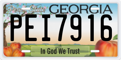 GA license plate PEI7916