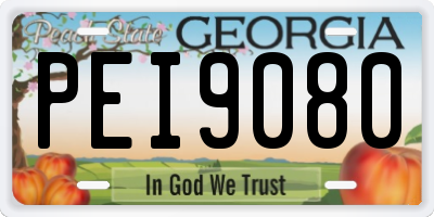 GA license plate PEI9080