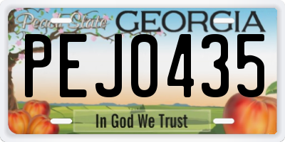 GA license plate PEJ0435