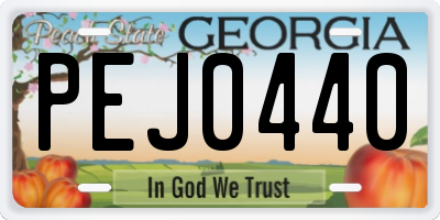 GA license plate PEJ0440