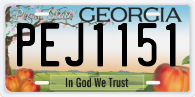 GA license plate PEJ1151