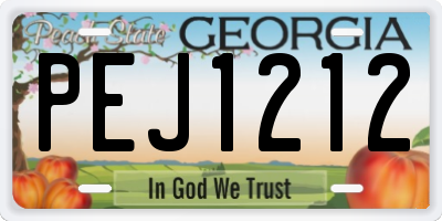 GA license plate PEJ1212
