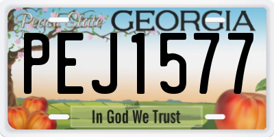 GA license plate PEJ1577
