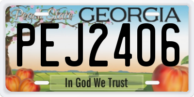 GA license plate PEJ2406