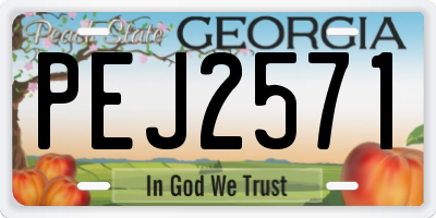 GA license plate PEJ2571