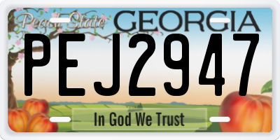 GA license plate PEJ2947